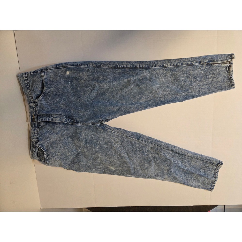 Vintage International Stefano Acid Wash Jeans High Rise Ankle Zip Blue 34W